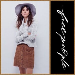 Free People A Little Closer Brown Vegan Leather  Skirt